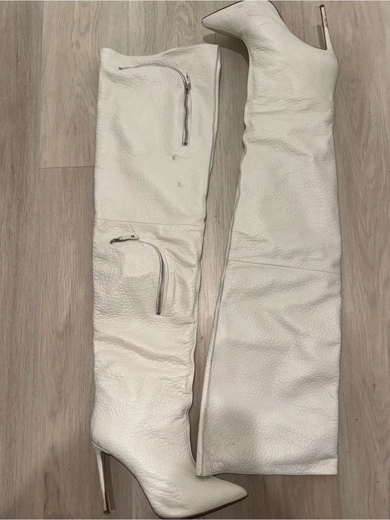 Monika Chiang Shoes - Monika Chiang White Over-the-Knee Stiletto Boots